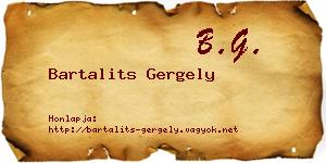 Bartalits Gergely névjegykártya